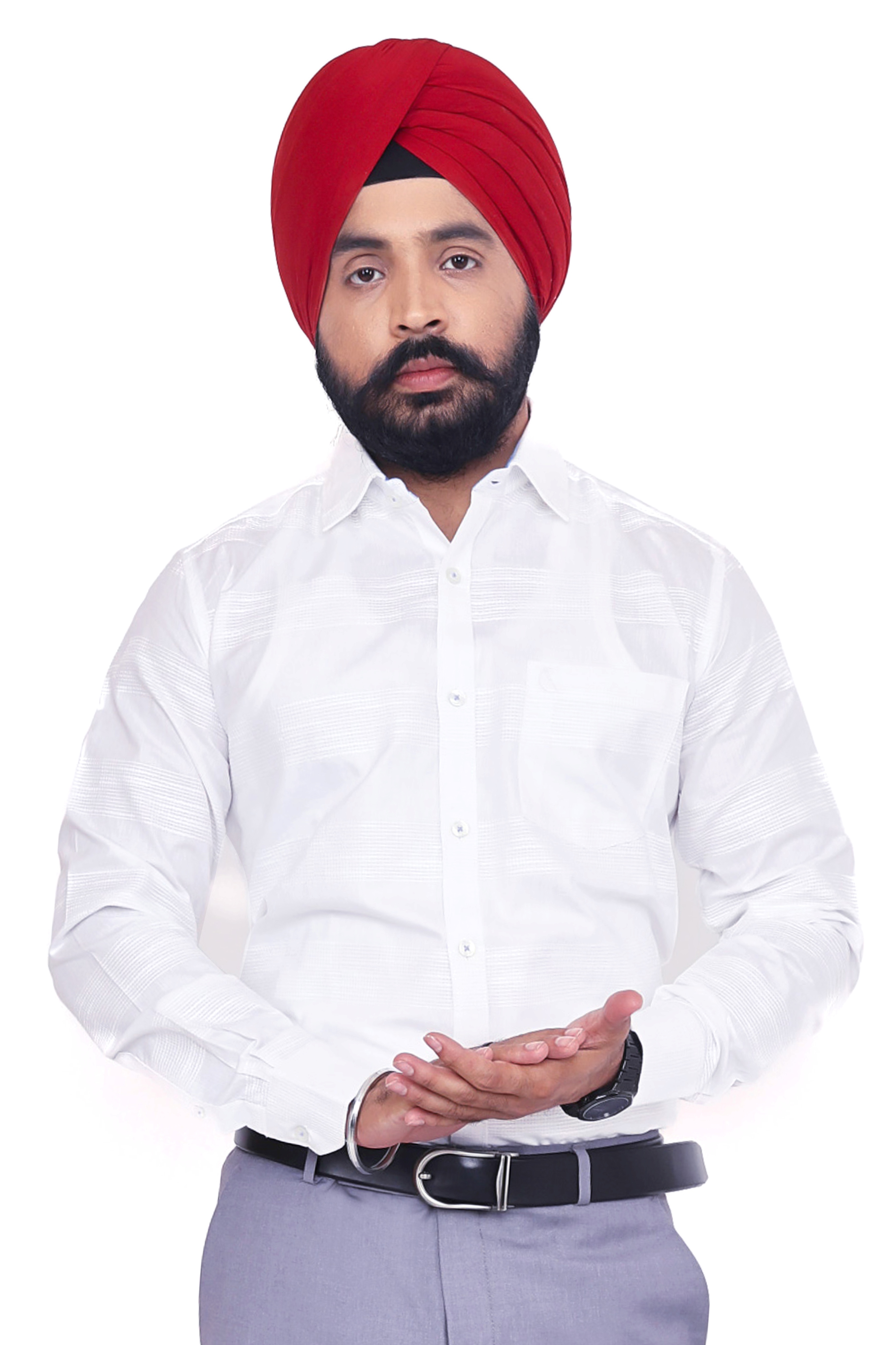 WHITE PLAIN SLIM FIT FULL SLEEVES SHIRT