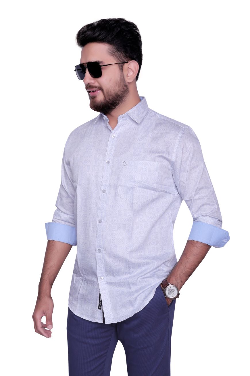 PRINTED SLIM FIT FULL SLEEVES SHIRT