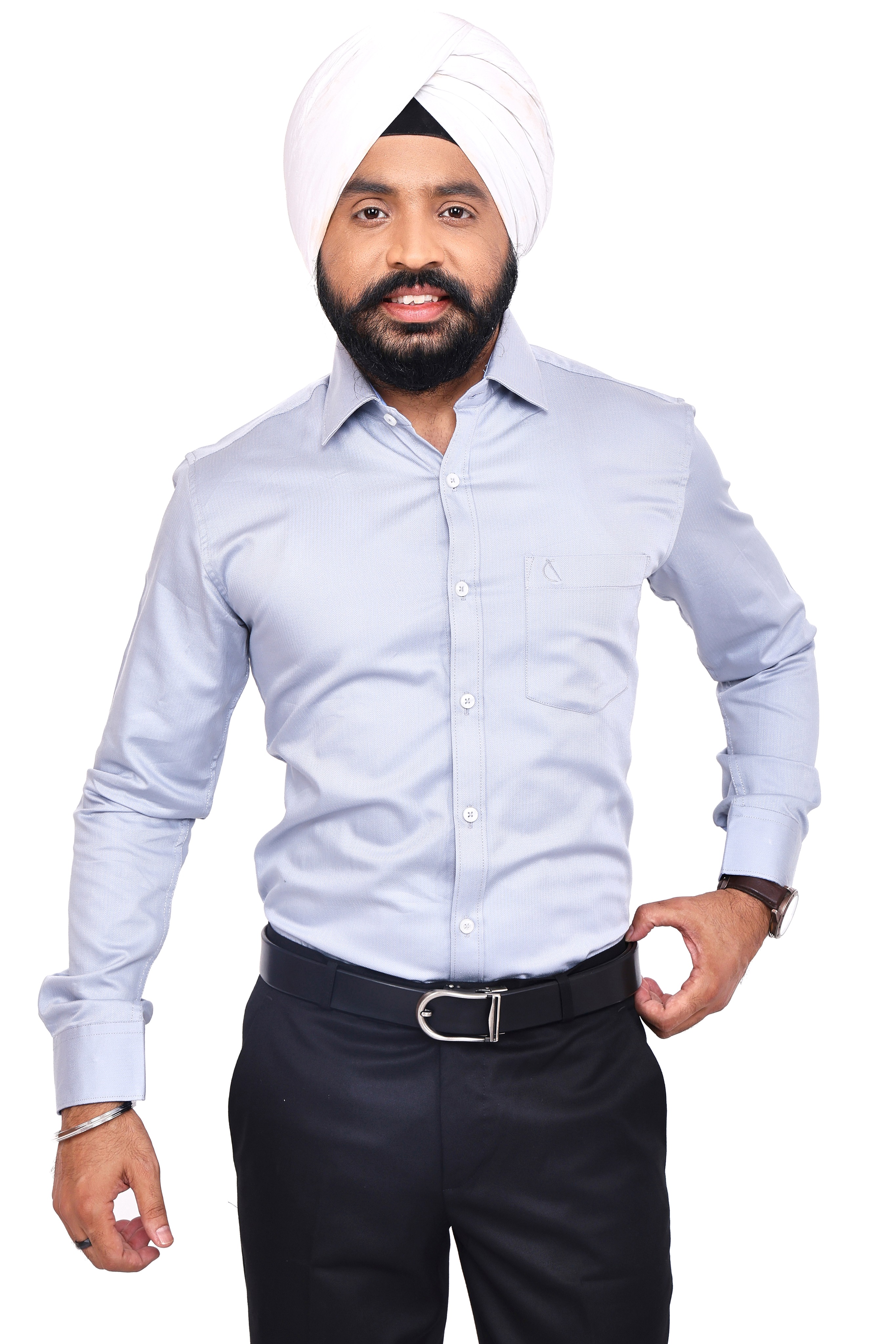 GREY PLAIN  SLIM FIT FULL SLEEVES SHIRT