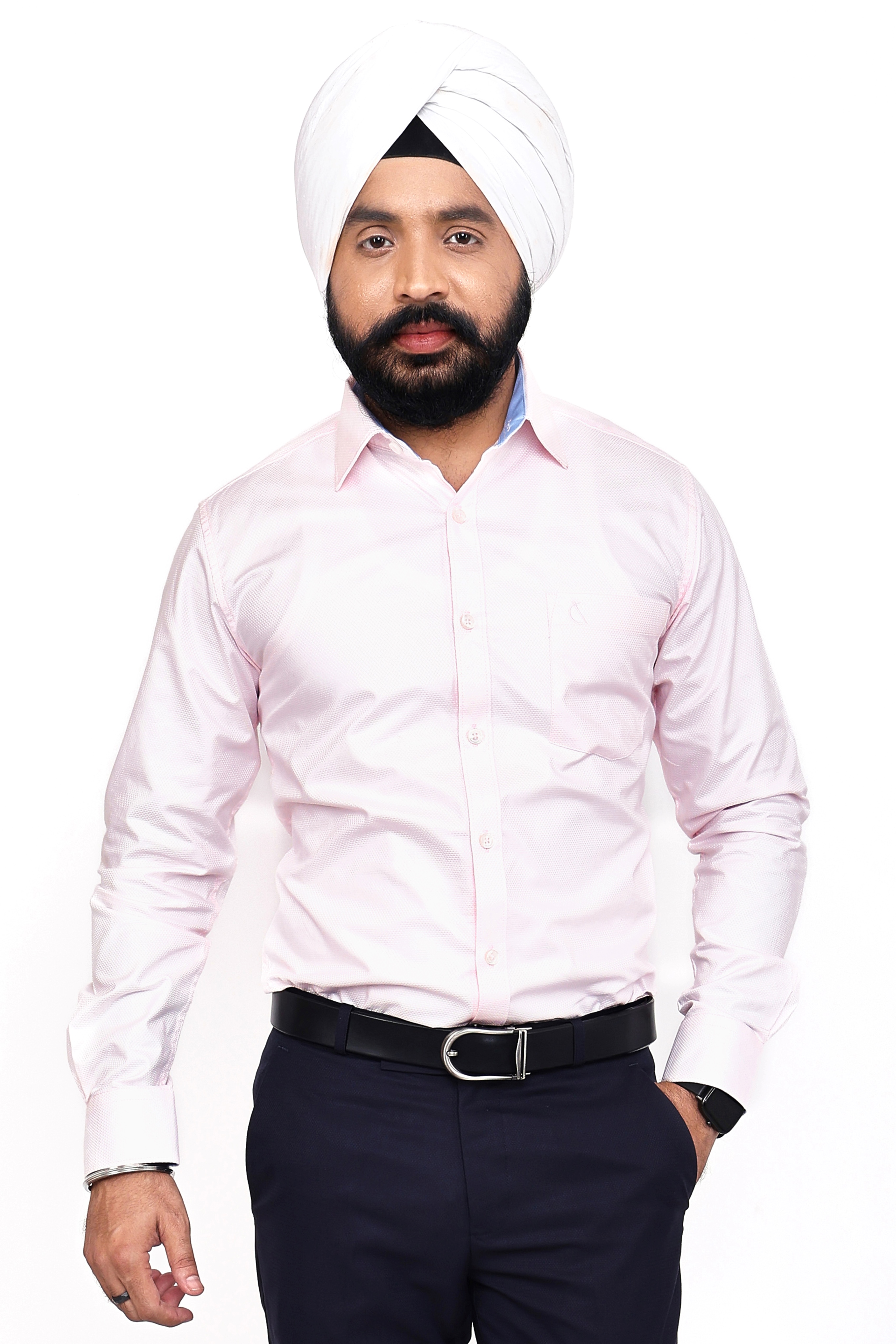 PINK PLAIN SLIM FIT FULL SLEEVES SHIRT