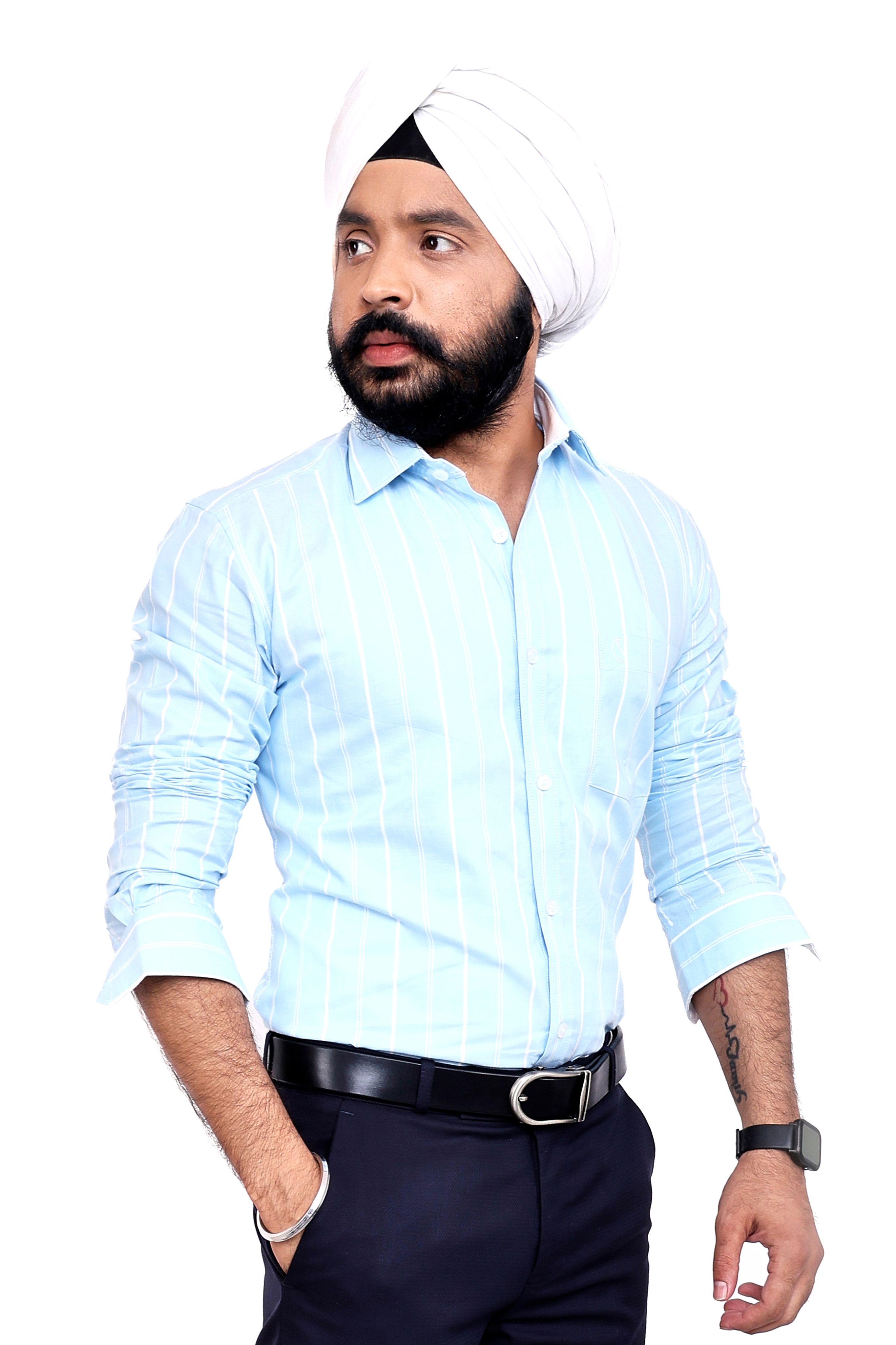 BLUE STRIPE SLIM FIT FULL SLEEVES SHIRT