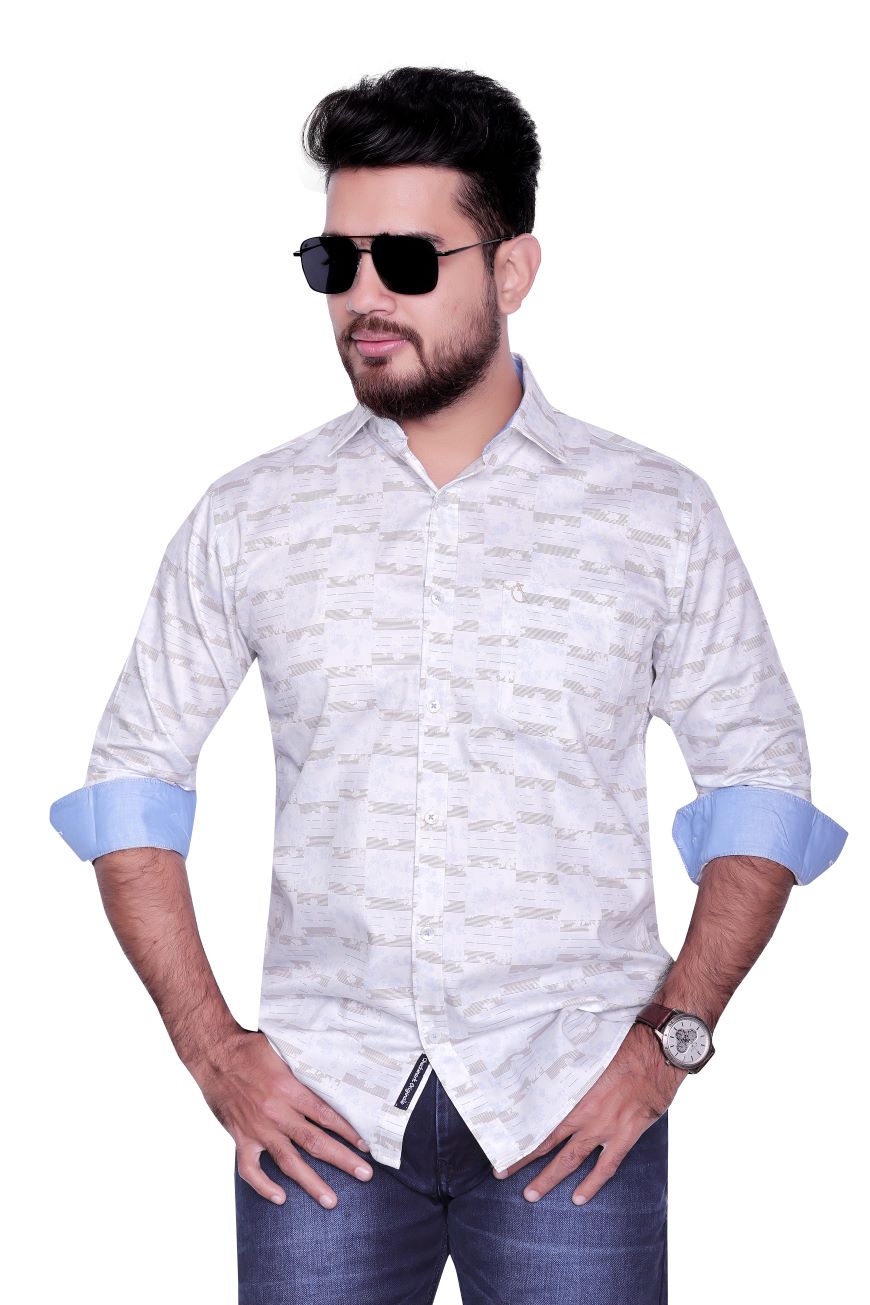 PRINTED SLIM FIT FULL SLEEVES SHIRT