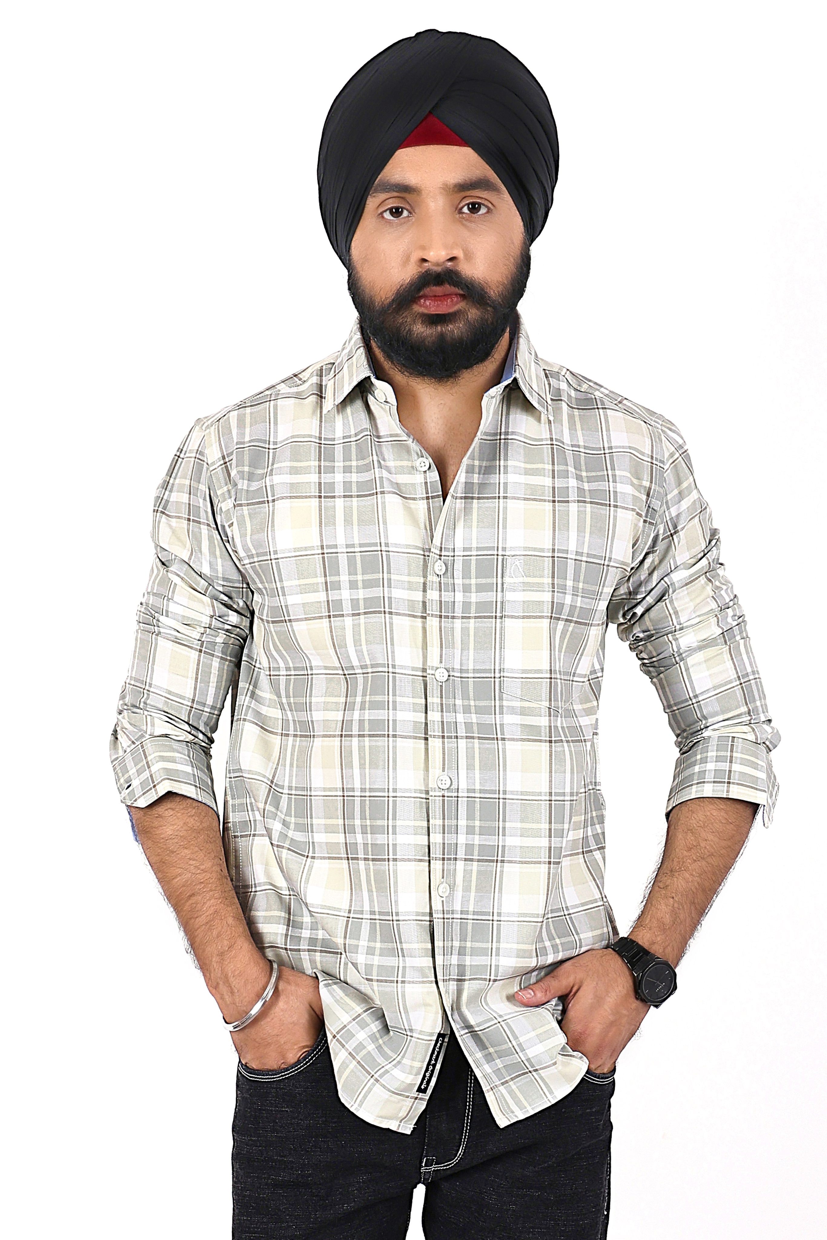 CHECKED SLIM FIT FULL SLEEVES SHIRT