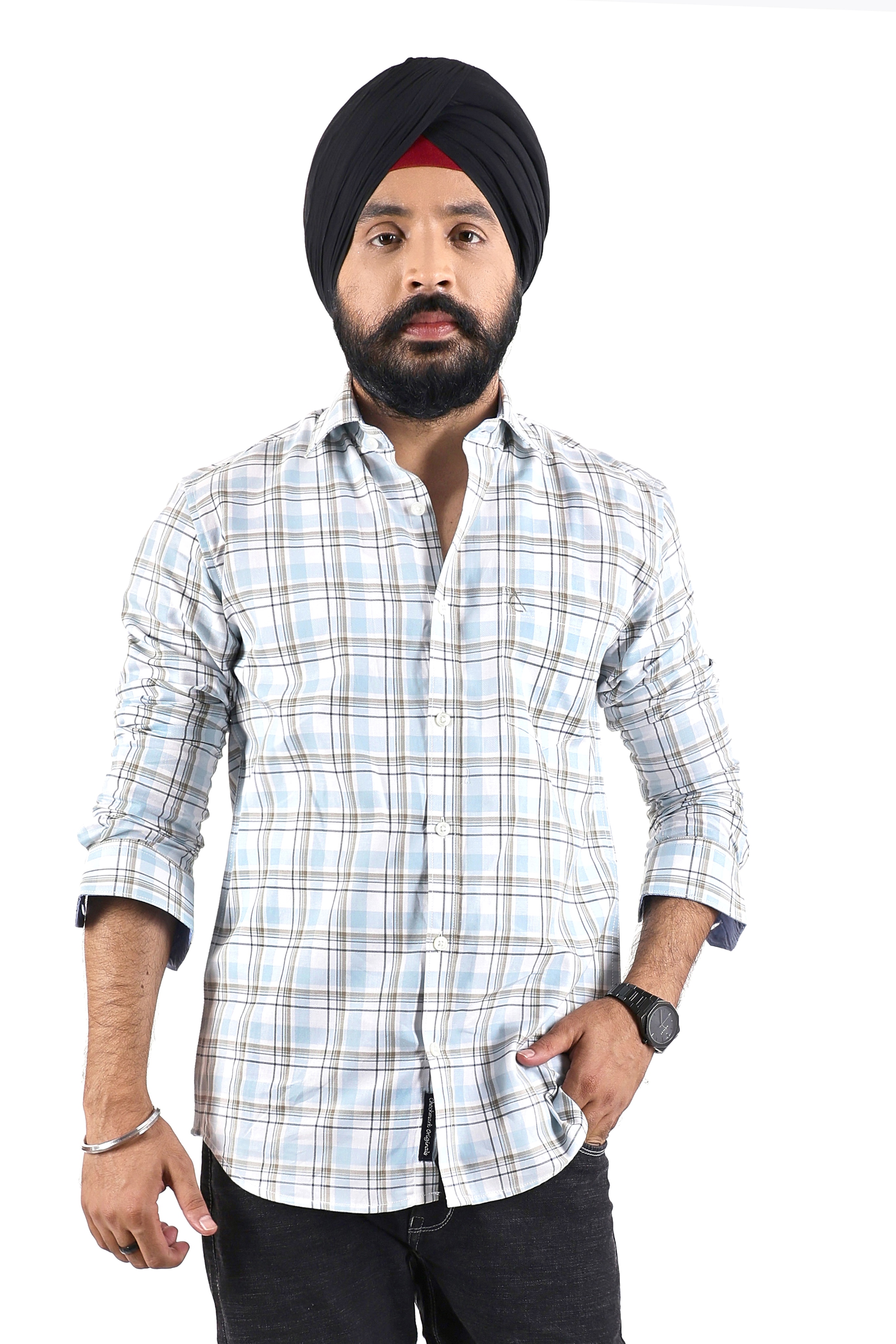 CHECKED SLIM FIT FULL SLEEVES SHIRT