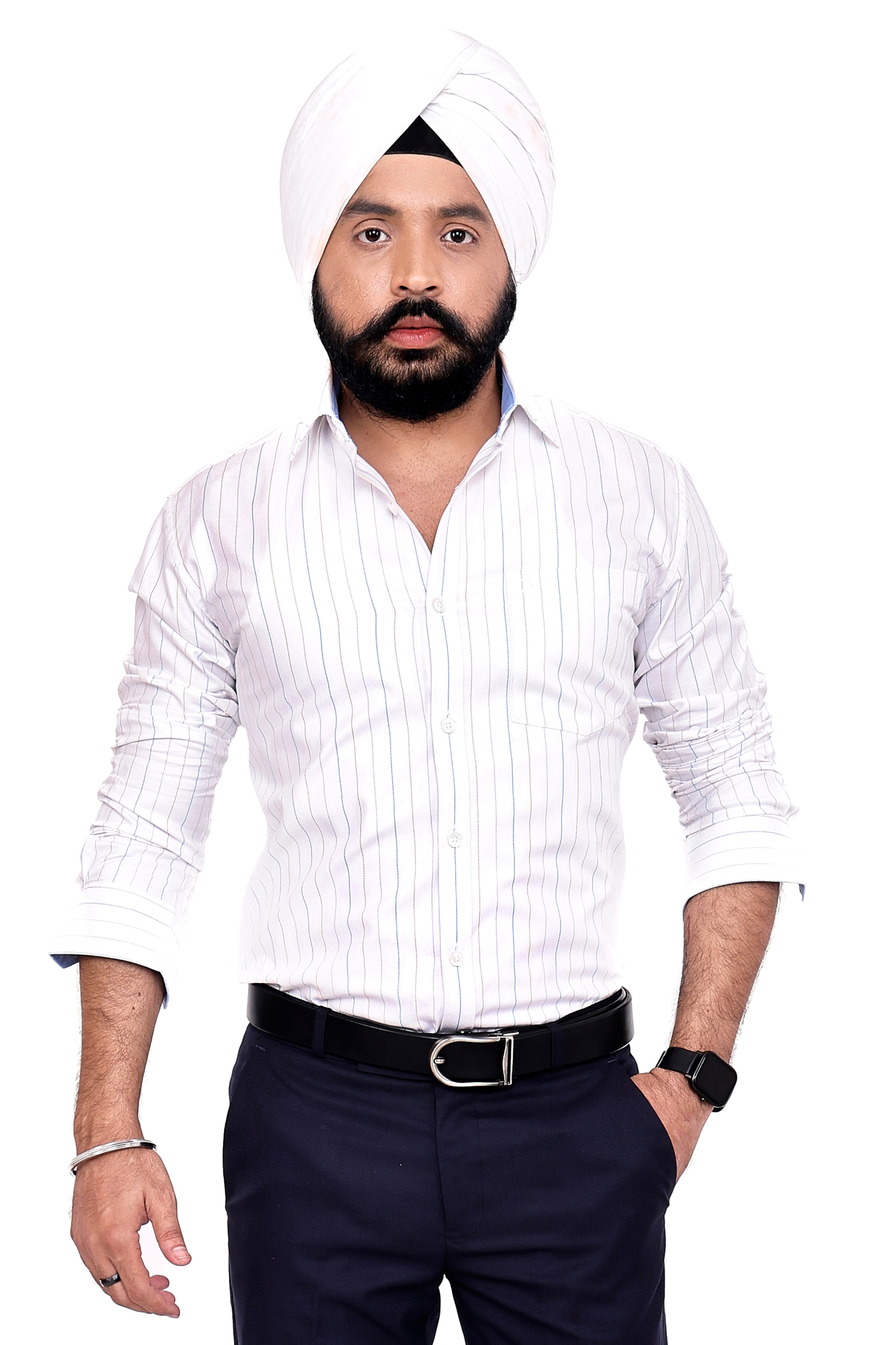 WHITE  PRINTED SLIM FIT FULL SLEEVES SHIRT